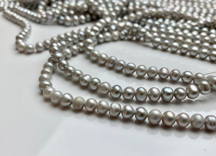 4-5 mm or 5-5.5 mm AA Silver Gray Color Potato Freshwater Pearl Beads Genuine High Luster Gray Freshwater Pearl #1910