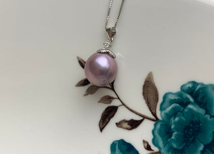 One Piece 925 Sterling Silver/Gold Pendant Cap Setting Findings For Half Drilled Pearls Genuine 925 Sterling Silver W/CZ Pendant #10019-A