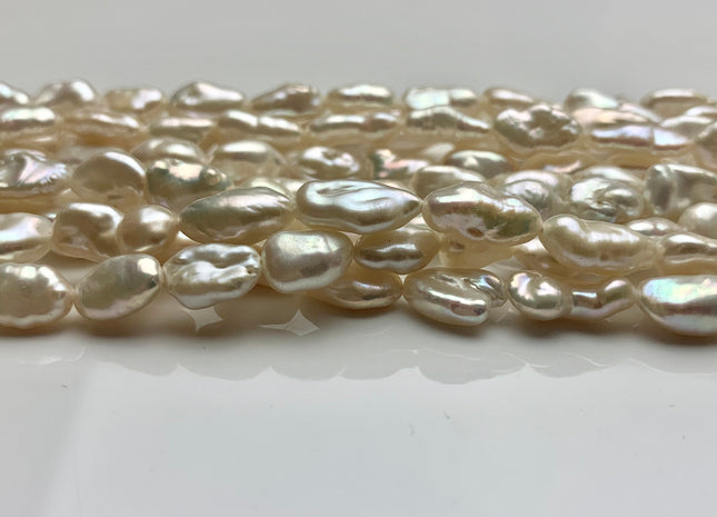 6-7x12-13 mm AA Natural White Keshi Freshwater Pearls Beads Genuine High Luster Rice Nugget Shape Keshi Freshwater Pearl Beads #1922