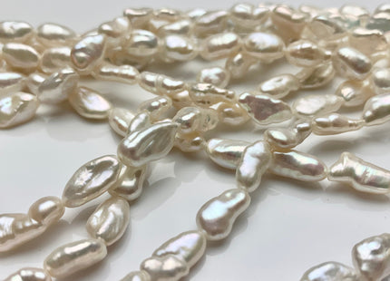 6-7x12-13 mm AA Natural White Keshi Freshwater Pearls Beads Genuine High Luster Rice Nugget Shape Keshi Freshwater Pearl Beads #1922