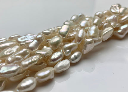 6-7x12-13 mm AA Natural White Keshi Freshwater Pearls Beads Genuine High Luster Rice Nugget Shape Keshi Freshwater Pearl Beads #1922