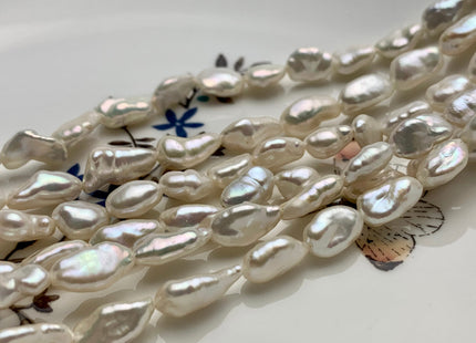 6-7x12-13 mm AA Natural White Keshi Freshwater Pearls Beads Genuine High Luster Rice Nugget Shape Keshi Freshwater Pearl Beads #1922