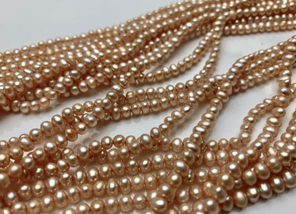 4-4.5 mm AA Light Champagne Color Potato Freshwater Pearl Beads Genuine High Luster Champagne Freshwater Pearl #1912