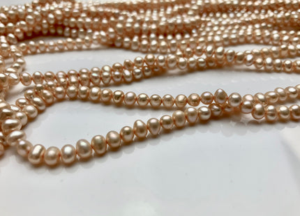 4-4.5 mm AA Light Champagne Color Potato Freshwater Pearl Beads Genuine High Luster Champagne Freshwater Pearl #1912