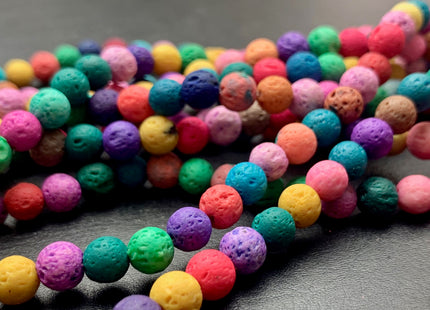 6mm 8mm 10mm Lava Round Beads Multi Purple Blue Green Yellow Pink Brown Red Color Organic Volcanic Rock Stone Beads 15.5 Inches Strand #2891