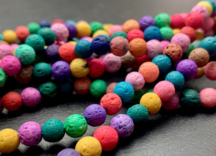 6mm 8mm 10mm Lava Round Beads Multi Purple Blue Green Yellow Pink Brown Red Color Organic Volcanic Rock Stone Beads 15.5 Inches Strand #2891