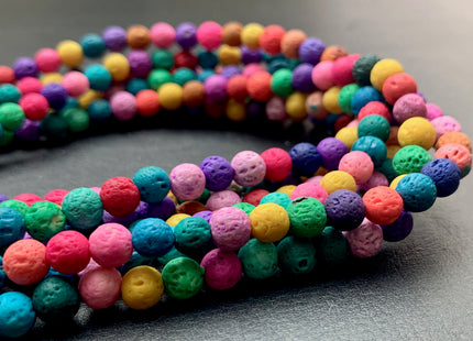 6mm 8mm 10mm Lava Round Beads Multi Purple Blue Green Yellow Pink Brown Red Color Organic Volcanic Rock Stone Beads 15.5 Inches Strand #2891