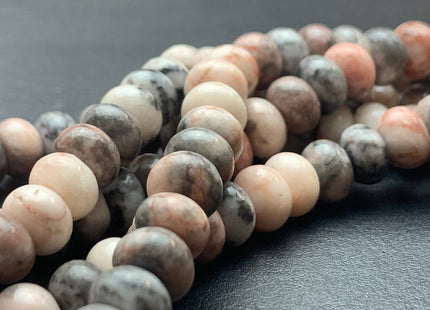 5x8 mm Natural Smooth Rondelle Pink Zebra Jasper Beads Natural Mixed Pink Gray Highly Polished Loose Beads 15.5 Inches Strand #2918