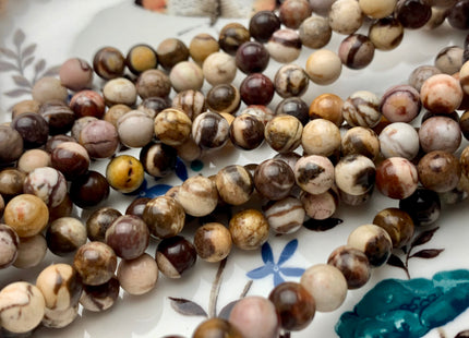 4mm 6mm 8mm 10mm Smooth Round Australian Outback Jasper Gemstone Beads Genuine Wooden Brown Color Jasper Loose Beads 15.5 Inches #2901