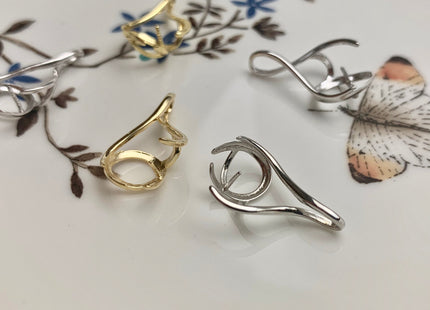 One Piece 925 Sterling Silver/Gold Pendant Setting Findings For Half Drilled Pearls Cage Shape Design Pearl Mount DIY Jewelry #10345-A