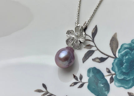 One Piece 925 Sterling Silver/Gold Pendant Setting Findings For Half Drilled Pearls Flower Shape Design W/CZ DIY Jewelry Pendant #1924-A