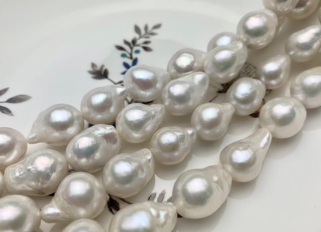 10x12-13x16 mm AAA Natural White Freshwater Baroque Pearl Beads Genuine High Luster And Top Quality Baroque Pearls #1931