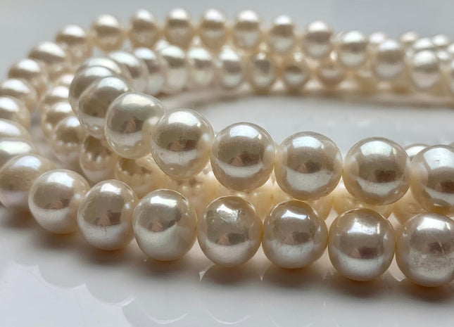 10.5-11.5 mm AAA Extra Shiny Natural White Potato Freshwater Pearls Genuine High Luster White Cultured Freshwater Pearl Beads #206