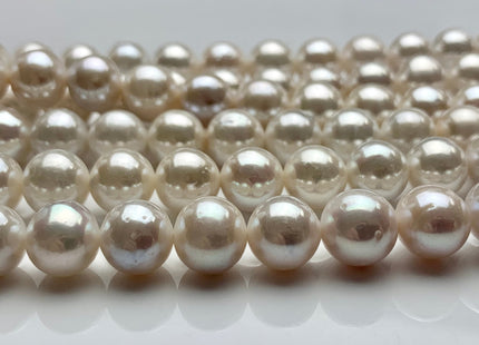 8.5-9 mm AAA Extra Shiny Natural White Round Freshwater Pearls Genuine Natural High Luster White Bridal Pearls #1008