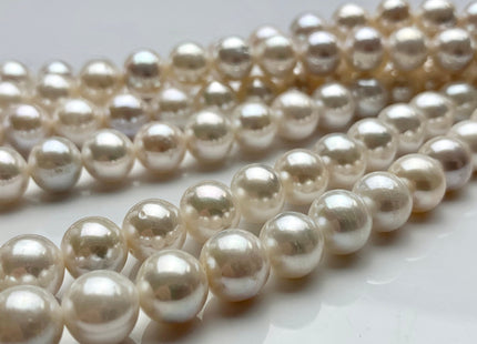 8.5-9 mm AAA Extra Shiny Natural White Round Freshwater Pearls Genuine Natural High Luster White Bridal Pearls #1008