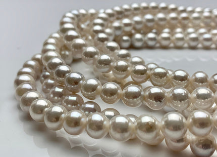 8.5-9 mm AAA Extra Shiny Natural White Round Freshwater Pearls Genuine Natural High Luster White Bridal Pearls #1008