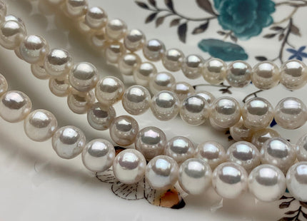 8.5-9 mm AAA Extra Shiny Natural White Round Freshwater Pearls Genuine Natural High Luster White Bridal Pearls #1008
