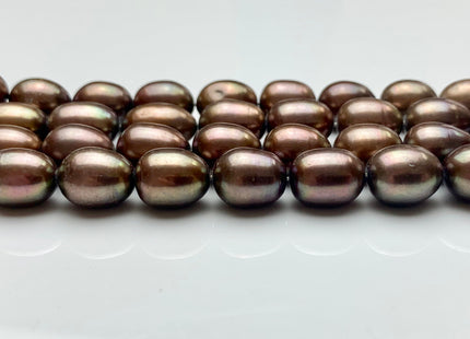 9x12 mm AAA Dark Brown Color Freshwater Rice/Oval Pearls Genuine High Luster Freshwater Rice Pearl Beads #1914