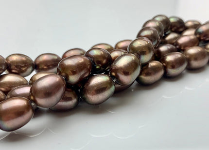 9x12 mm AAA Dark Brown Color Freshwater Rice/Oval Pearls Genuine High Luster Freshwater Rice Pearl Beads #1914