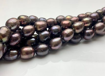 10x12-13 mm AAA Dark Brown Color Freshwater Rice/Oval Pearls Genuine High Luster Freshwater Rice Pearl Beads #1915