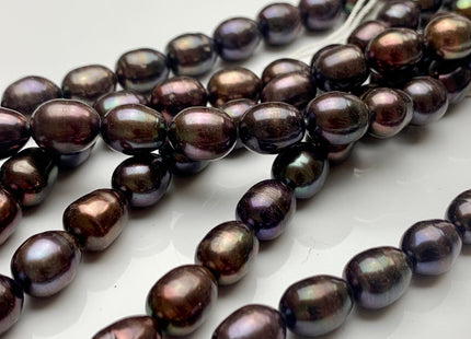 10x12-13 mm AAA Dark Brown Color Freshwater Rice/Oval Pearls Genuine High Luster Freshwater Rice Pearl Beads #1915