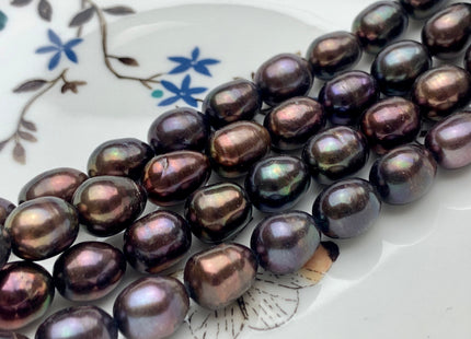 10x12-13 mm AAA Dark Brown Color Freshwater Rice/Oval Pearls Genuine High Luster Freshwater Rice Pearl Beads #1915