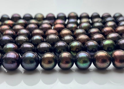 9.5-10 mm AA Purplish Peacock Semi Round/Potato Freshwater Pearl Beads Genuine Peacock Near Round Freshwater Pearl #11010