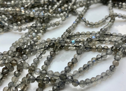 BEST DEAL 3-3.5 mm AAA Faceted Round Labradorite Gemstone Beads Genuine Natural Micro Faceted Labradorite Beads 15.5 Inches Strand #2651