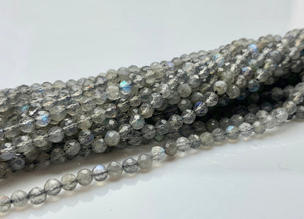 BEST DEAL 4 mm AAA Faceted Round Labradorite Gemstone Beads Genuine Natural Micro Faceted Labradorite Loose Beads 16 Inches Strand #2652