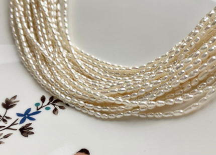 2.5x3-4 mm AAA Natural White Rice Tiny Seed Freshwater Pearl High Luster Seed Freshwater Pearls Genuine Natural Rice Freshwater Pearls #1266