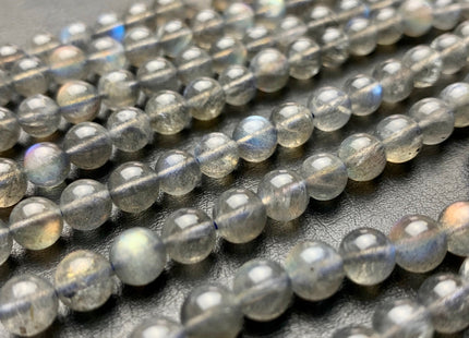 6 mm AAA Flashy Blue Natural Black Labradorite Beads Genuine Natural Color Smooth Round Shape Flashes Fire Labradorite 15.5 inches # 2654