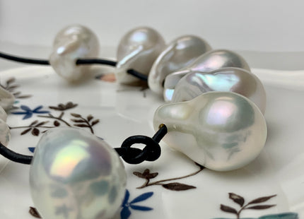 14-17x21-30 mm AAA Natural White Baroque Pearl Pendant Large Hole Top Drilled Baroque Pearl Genuine Very High Luster Top Quality Pearl #1102