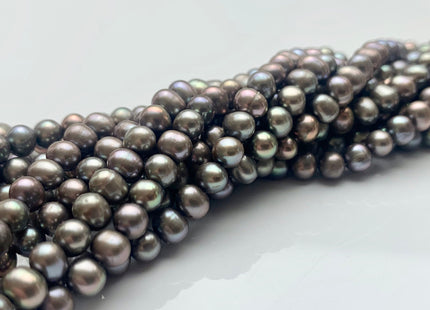 4-5 mm AA Carob Color Potato Freshwater Pearl Beads Genuine High Luster Gray Champagne Freshwater Pearls #P1009