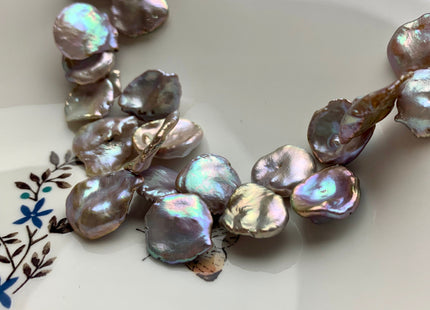 20-25 mm AAA High Luster Rare Natural Dark Mauve Pink Keshi Freshwater Pearl Beads Genuine Top Drilled Natural Corn Flake Keshi Pearl #1949