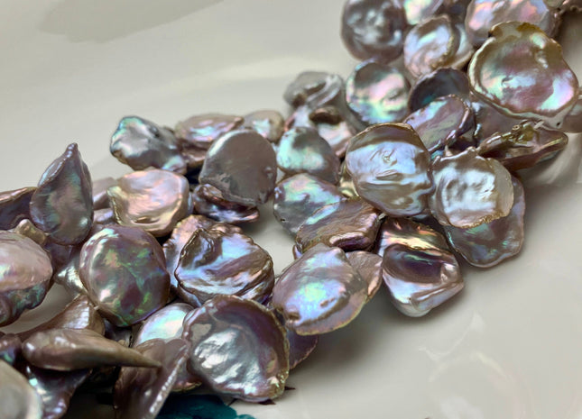 20-25 mm AAA High Luster Rare Natural Dark Mauve Pink Keshi Freshwater Pearl Beads Genuine Top Drilled Natural Corn Flake Keshi Pearl #1949