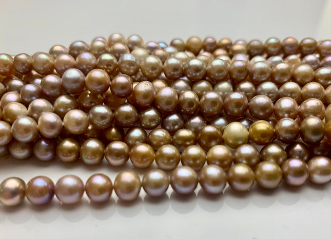 6mm AA Natural Seaweed Freshwater Pearls Potato Pearls, Genuine Natural Seaweed Freshwater Potato Pearls #1286