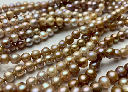 6mm AA Natural Seaweed Freshwater Pearls Potato Pearls, Genuine Natural Seaweed Freshwater Potato Pearls #1286