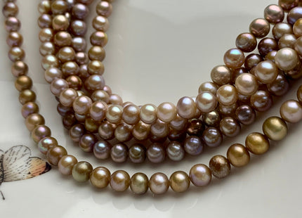 6mm AA Natural Seaweed Freshwater Pearls Potato Pearls, Genuine Natural Seaweed Freshwater Potato Pearls #1286