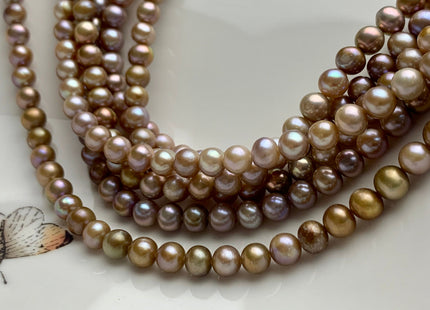 6mm AA Natural Seaweed Freshwater Pearls Potato Pearls, Genuine Natural Seaweed Freshwater Potato Pearls #1286