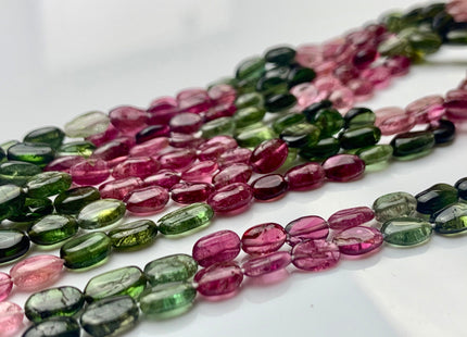 4x6mm AAA 100% All Natural Multi Color Oval Shape Tourmaline Beads Genuine High Quality Pink Green Tourmaline Beads 13 Inches Strand #2942
