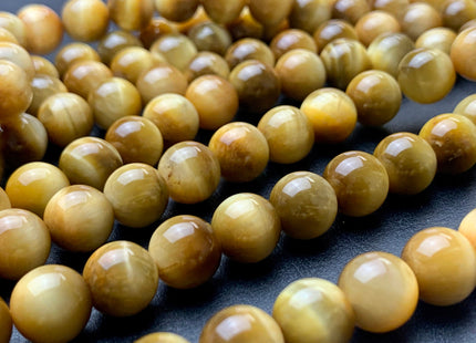 6mm 8mm 10mm 12mm AAA Smooth Round Golden Tiger Eyes Gemstone Beads