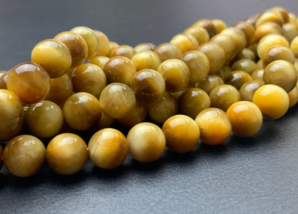 6mm 8mm 10mm 12mm AAA Smooth Round Golden Tiger Eyes Gemstone Beads