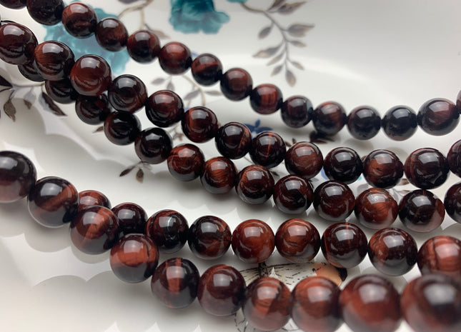 4mm 6mm 8mm 10mm 12mm AAA Smooth Round Mahogany Red Tiger Eye Gemstone Beads Top Quality Tiger Eye Beads #2286
