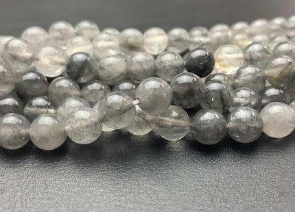 4mm 6mm 8mm 10mm AAA Smooth Round Cloudy Quartz Gemstone Beads Natural Light And Dark Gray Quartz Gemstone Loose Beads #2304