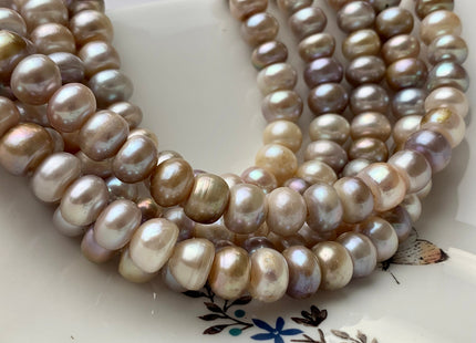8x11 mm AA Large Hole Round Button Natural Mixed Pink Color Freshwater Pearl Beads Hole 2.2 mm Genuine Natural Color Freshwater Pearls #1955