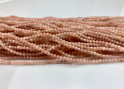 BEST DEAL 2.5 mm Faceted Rondelle Tiny Peach Moonstone Beads Genuine Natural Color Peach Moonstone Loose Beads 13 Inches Strand #2951