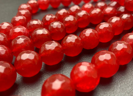 BEST DEAL 10mm 14mm Faceted Round Fire Agate Gemstone Beads Heat Treated Orange Red Carnelian Color Natural Agate 15.5 Inches Strand #2661