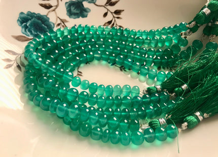 6mm 7mm 8mm 9mm 10mm 100% All Natural Smooth Rondelle Green Onyx Gemstone Beads Genuine Translucent Green Onyx Beads 8 Inches Strand #2932