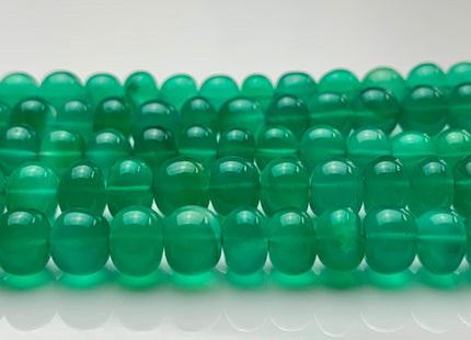 6mm 7mm 8mm 9mm 10mm 100% All Natural Smooth Rondelle Green Onyx Gemstone Beads Genuine Translucent Green Onyx Beads 8 Inches Strand #2932