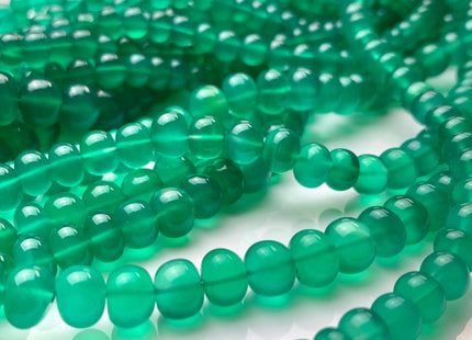 6mm 7mm 8mm 9mm 10mm 100% All Natural Smooth Rondelle Green Onyx Gemstone Beads Genuine Translucent Green Onyx Beads 8 Inches Strand #2932